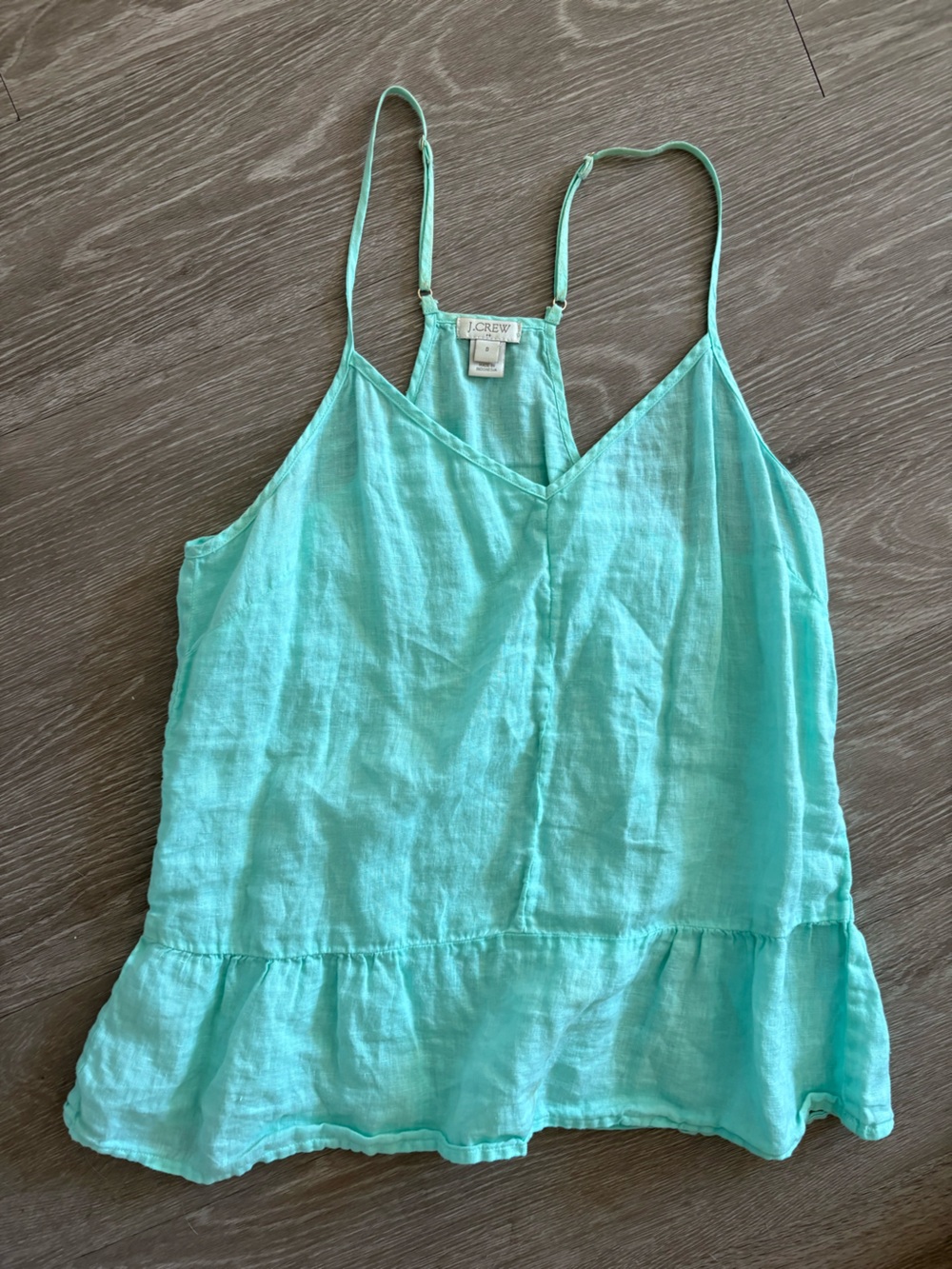 J. Crew Aqua Linen Halter Cami